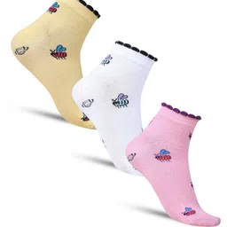 Dollar Socks Women Pack of 3 Patterned Ankle Length Socks-20