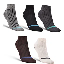 Dollar Socks Men Pack Of 5 Striped Pure Cotton Ankle-Length Socks-picture-43