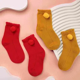 KICKS & CRAWL Infants Pack Of 2 Cotton Ankle-Length Socks-46