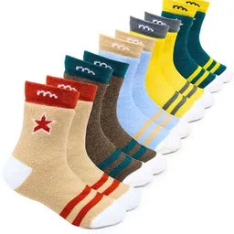 BAESD Kids Pack Of 5 Cotton Ankle-Length Socks-89