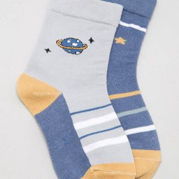J Style Kids Pack of 2 Patterned Above Ankle Length Socks-11
