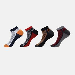 BAESD Kids Pack Of 4 Striped Ankle Length Socks-54