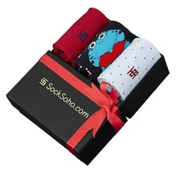 SockSoho Men Pack Of 3 Patterned Calf Length Socks-11