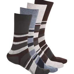 MUTAQINOTI Men Pack Of 4 Assorted Calf Length Antimicrobial Socks image 1