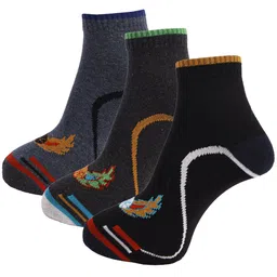 Dollar Socks Men Pack Of 3 Assorted Patterned Ankle Length Cotton Socks-9