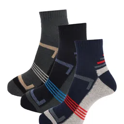 Dollar Socks Men Pack Of 3 Assorted Above Ankle-Length Combed Cotton Socks-53
