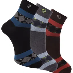 Dollar Socks Men Pack Of 3 Assorted Ankle-Length Cotton Socks-14