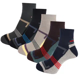 Dollar Socks Men Pack Of 5 Assorted Above Ankle-Length Pure Cotton Socks-25
