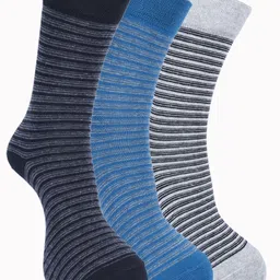 Force NXT Men Pack Of 3  Striped Cotton Calf -Length Socks-image-60