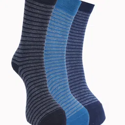 Force NXT Men Pack Of 3 Striped Cotton Calf-Length Socks-image-91