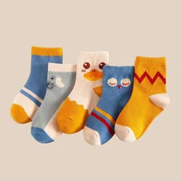 SYGA Infants Pack of 5 Patterned Pure Cotton Above-Ankle Length Socks-0
