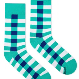 Dynamocks Unisex Blue & White Checked Above Ankle-Length Socks-28