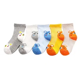 SYGA Infant Kids Pack Of 5 Patterned Pure Cotton Above Ankle-Length Socks-2