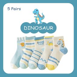 SYGA Kids Pack Of 5 Patterned Stretchable Above Ankle-Length Pure Cotton Socks-37
