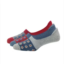 Louis Philippe Men Pack Of 3 Patterned Shoe Liners Socks-56