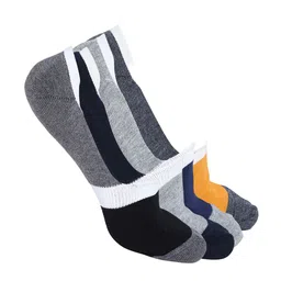 BAESD Pack Of 4 Colorblocked Patterned Shoe Liners Socks-24
