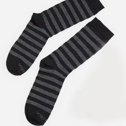 JUMP USA Men Pack Of 3 Black & Grey Calf-Length Trendy Socks-11