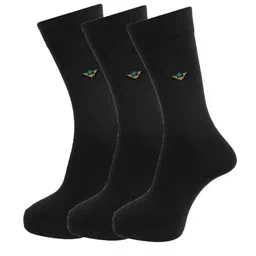 Dollar Socks Men Pack of 3 Black Solid Cotton Above Ankle Socks-16