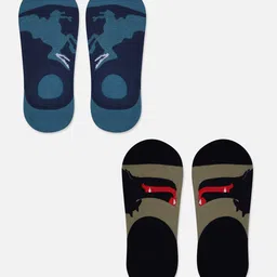 TOFFCRAFT Men Pack Of 2 Patterned Cotton Shoe Liner Socks-24