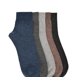 VINENZIA Men Pack Of 5 Assorted Cottn Ankle length Socks-image-39