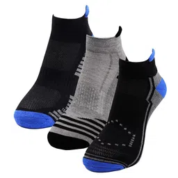 RC. ROYAL CLASS Men Pack Of 3 Black & Blue Colorblocked Socks-35