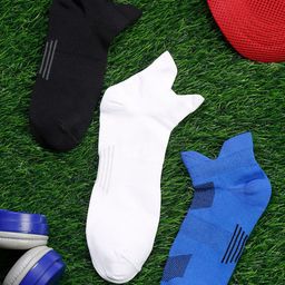 LOUIS STITCH Men Pack of 3 Blue & Black Striped Ankle Length Antimicrobial Socks-39