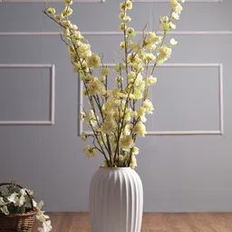 TAYHAA Set Of 2 Yellow & Green Artificial Flowers Sticks-0