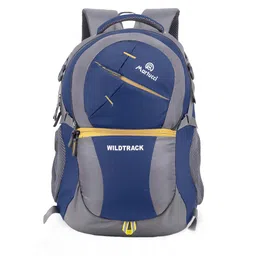 Martucci Unisex Navy Blue & Grey Colourblocked Backpack-3