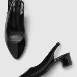 Marc Loire Pointed Toe Block Pumps With Backstrap-12