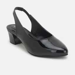Marc Loire Pointed Toe Block Pumps With Backstrap image 4
