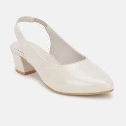 Marc Loire Pointed Toe Block Pumps With Backstrap image 4