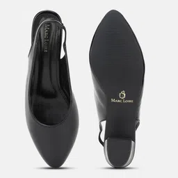Marc Loire Pointed Toe Block Pumps With Backstrap image 3