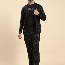 DANZA-SON Camouflage Printed Stand Collar Tracksuit-image-71