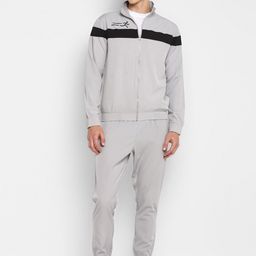 Yuuki Men Grey & Black Solid Tracksuit-image-46
