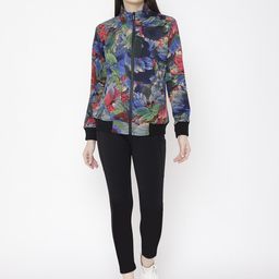Chkokko Women Blue & Red Printed Sports Tracksuit-image-86
