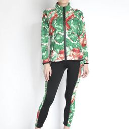 Chkokko Women Green & Black Printed Tracksuit-image-114