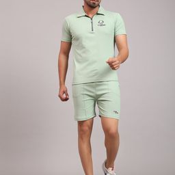 DANZA-SON Ribbed Mock Collar Tracksuit-image-44