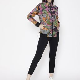Chkokko Women Pink & Green Printed Sports Tracksuit-19