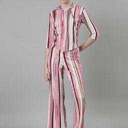 SHOWOFF Striped Hooded Jacket with Mid-Rise Trouser-image-49