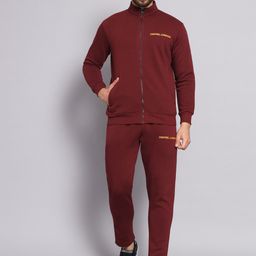 GRIFFEL Men Maroon Sports Tracksuit-image-28