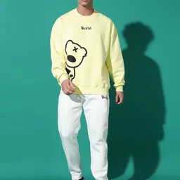 GRIFFEL Men Graphic Printed Hooded Sweatshirt with Track Pants-picture-21
