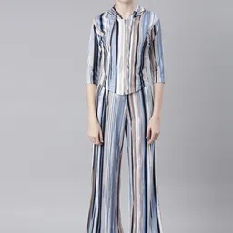 SHOWOFF Striped Hooded Sweatshirt With Trousers-image-86