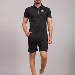 DANZA-SON Polo Collar Short Sleeves Tracksuit-image-2