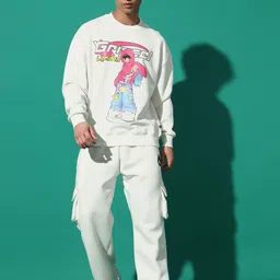 GRIFFEL Men Oversized Printed Sweatshirt & Trackpants-image-53