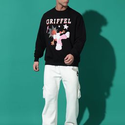 GRIFFEL Men Printed Sweatshirt with Mid-Rise Track Pants-picture-17