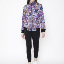 Chkokko Women Blue & Pink Printed Tracksuit-image-89