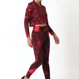 BODD ACTIVE Abstract Printed Hooded Sweatshirt With Tights image 3