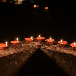 Brown Diya String Light 21 Plastic Diya 3 Meter LED Chain Plastic Light Hanging Chain Rod-11