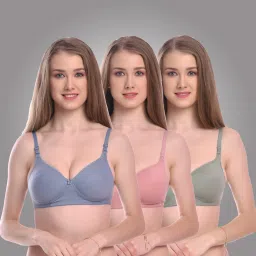 Pack of 3 Women T-Shirt Non Padded Bra-image-1
