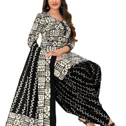 Unstitched Crepe Salwar Suit Material Printed-image-49